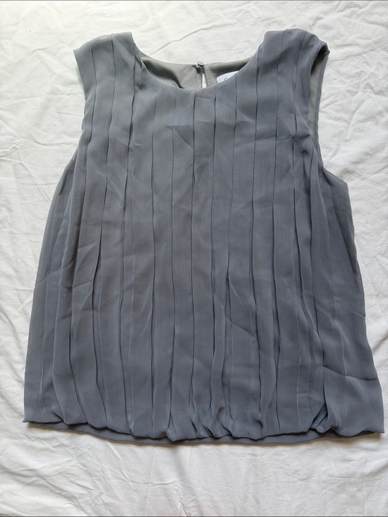 Calvin Klein Tops - Calvin Klein Sleeveless Pleated Shell - Gray